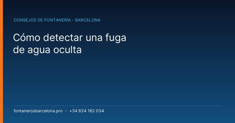 Cómo detectar una fuga de agua oculta - Fontaneros Barcelona Pro